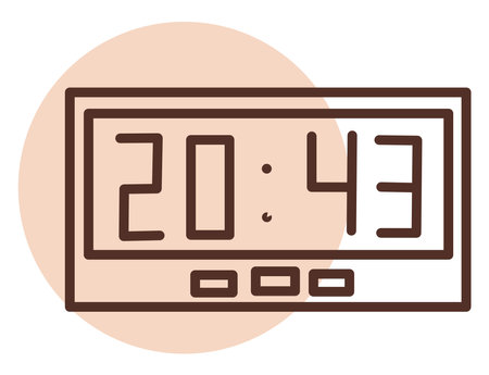 Digital clock, illustration, vector, on a white background.のイラスト素材