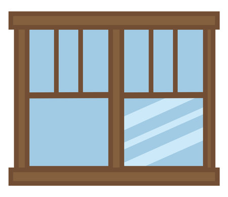 Two side window, illustration, vector, on a white background.のイラスト素材