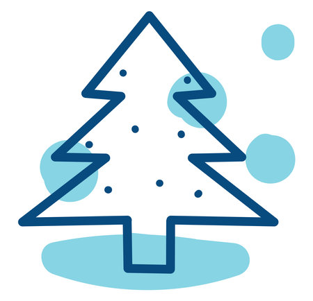 Winter spruce, illustration, vector, on a white background.のイラスト素材