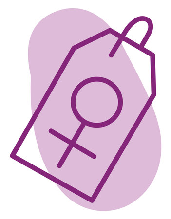 Female tag, illustration, vector, on a white background.のイラスト素材