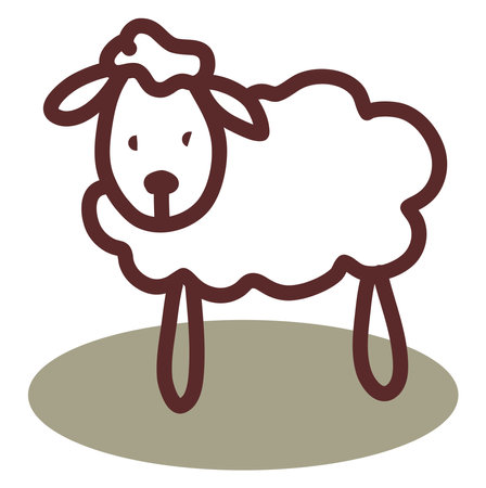 Brown sheep, illustration, vector on a white background.のイラスト素材
