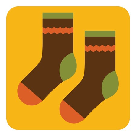 Brown socks, illustration, vector on a white background.のイラスト素材
