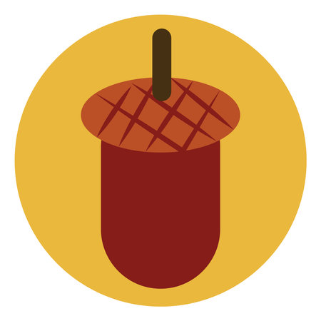 Brown acorn, illustration, vector on a white background.のイラスト素材