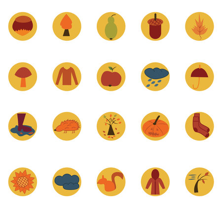 Autumn season, illustration, vector on a white background.のイラスト素材