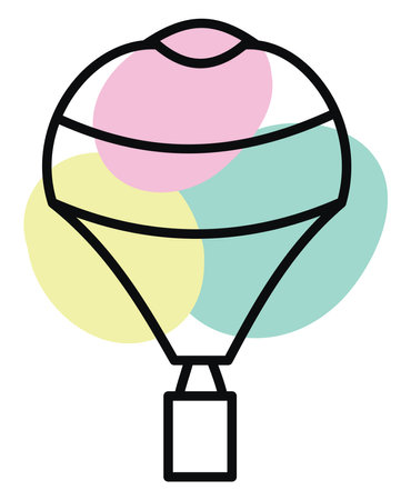 Novelty hot air balloon, illustration, vector on a white background.のイラスト素材