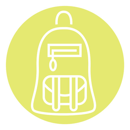 Big yellow backpack, illustration, vector on a white background.のイラスト素材