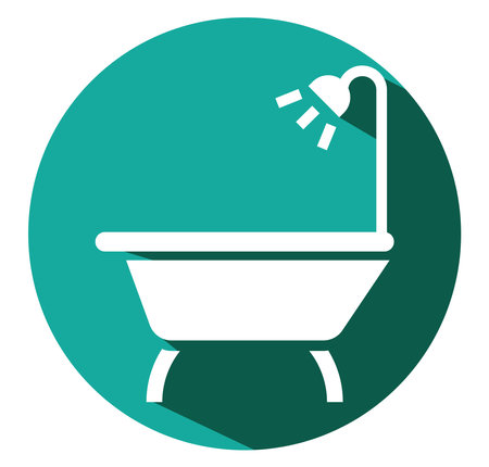 White bathtub, illustration, vector on a white background.のイラスト素材