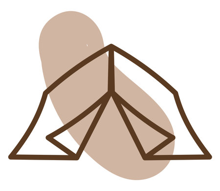 Camping tent, illustration, vector on a white background.のイラスト素材