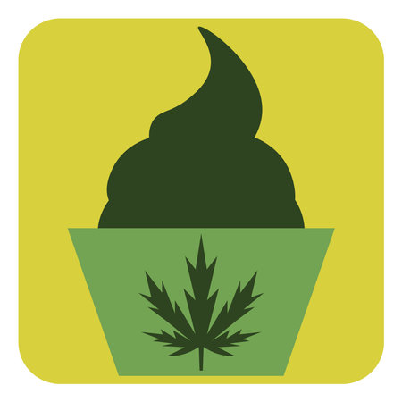 Cannabis cake, illustration, vector on a white background.のイラスト素材