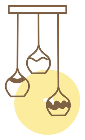 Kitchen chandelier, illustration, vector on a white background.のイラスト素材