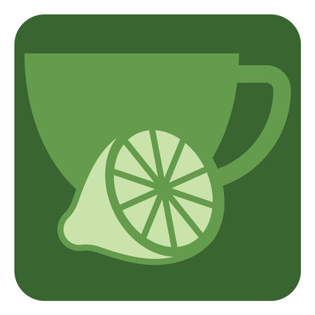 Tea with lemon, illustration, vector on a white background.のイラスト素材