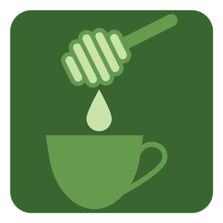 Tea with honey, illustration, vector on a white background.のイラスト素材