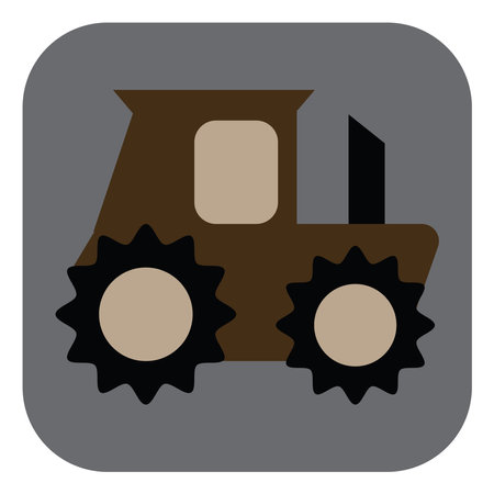 Engineering construction machine, illustration, vector on a white background.のイラスト素材