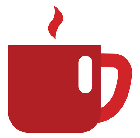 Simple red coffee cup, illustration, vector on a white background.のイラスト素材