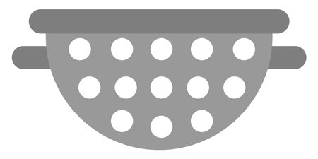 Kitchen colander, illustration, vector on a white background.のイラスト素材