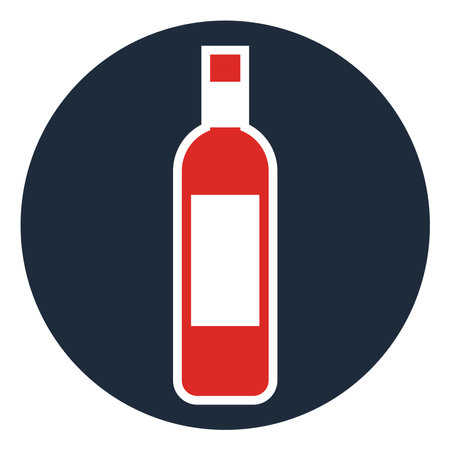 Red wine bottle, illustration, vector on a white background.のイラスト素材