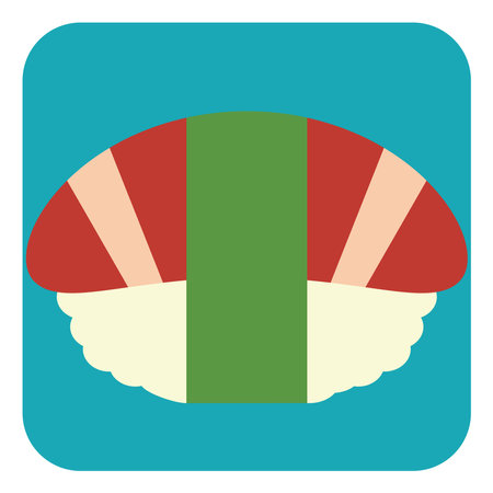 Sushi food, illustration, vector on a white background.のイラスト素材