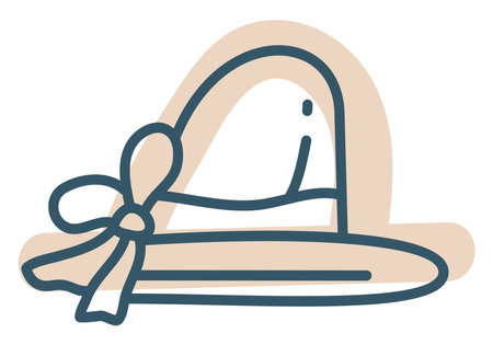 Lady hat, illustration, vector on a white background.のイラスト素材