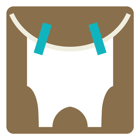 Drying laundry, illustration, vector on a white background.のイラスト素材