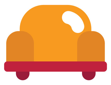 Yellow armchair, illustration, vector on a white background.のイラスト素材