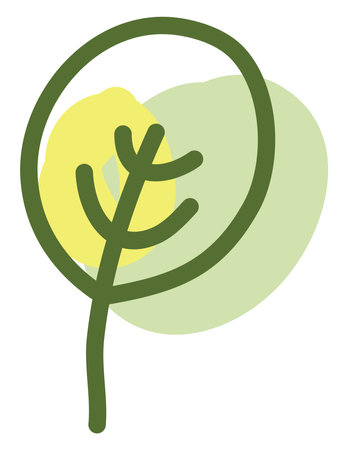 Circle leaf, illustration, vector on a white background.のイラスト素材