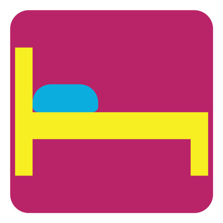 Yellow sleeping bed, illustration, vector on a white background.のイラスト素材