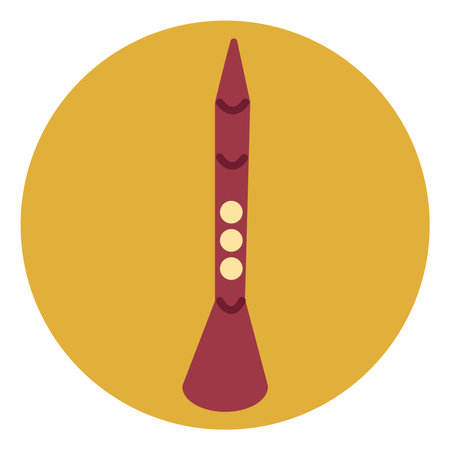Clarinet instrument, illustration, vector on a white background.のイラスト素材