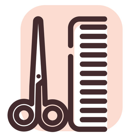 Pet barber, illustration, vector on a white background.のイラスト素材