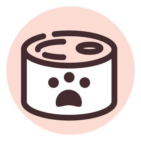 Pet food in can, illustration, vector on a white background.のイラスト素材