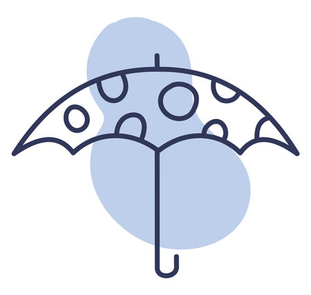 Umbrella with circles, illustration, vector on a white background.のイラスト素材