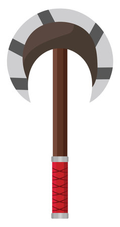 Viking ax, illustration, vector on a white background.のイラスト素材