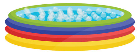 Baby swimming pool, illustration, vector on a white background.のイラスト素材