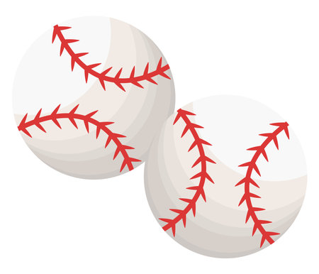 Small baseball balls, illustration, vector on a white background.のイラスト素材