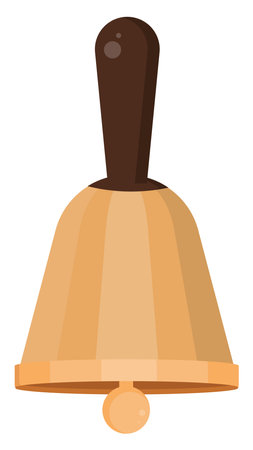 Bell with handle, illustration, vector on a white background.のイラスト素材