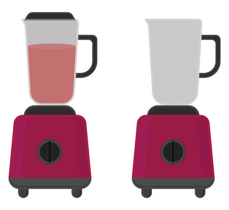 Red electric blender, illustration, vector on a white background.のイラスト素材