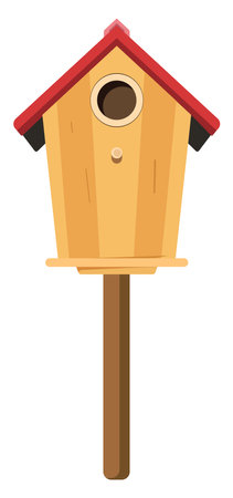 Bird house, illustration, vector on a white background.のイラスト素材