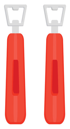 Red bottle openers, illustration, vector on a white background.のイラスト素材
