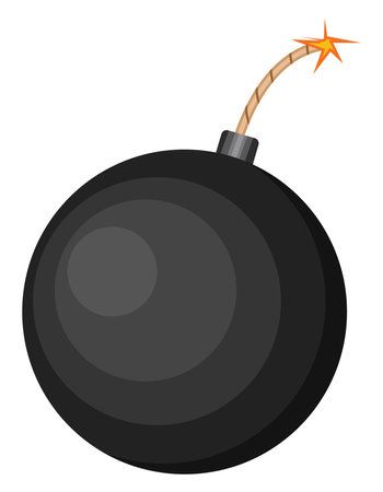 Big bomb, illustration, vector on a white background.のイラスト素材