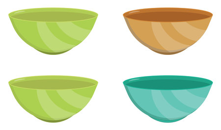 Ceramic bowls, illustration, vector on a white background.のイラスト素材