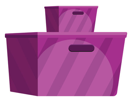 Purple boxes, illustration, vector on a white background.のイラスト素材