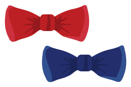 Blue and red bow tie, illustration, vector on a white background.のイラスト素材
