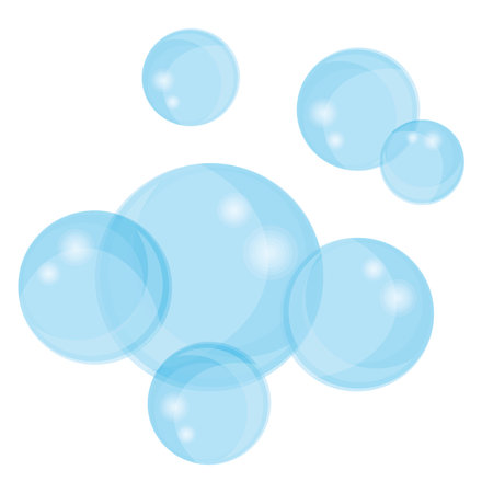 Detergent bubbles, illustration, vector on a white background.のイラスト素材