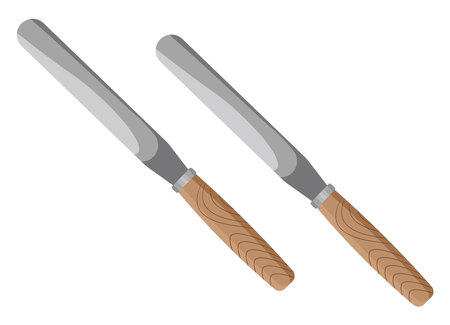 Two icing knives, illustration, vector on a white background.のイラスト素材