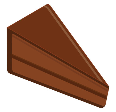 Delicious slice of cake, illustration, vector on a white background.のイラスト素材