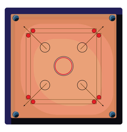Game of carrom, illustration, vector on a white background.のイラスト素材