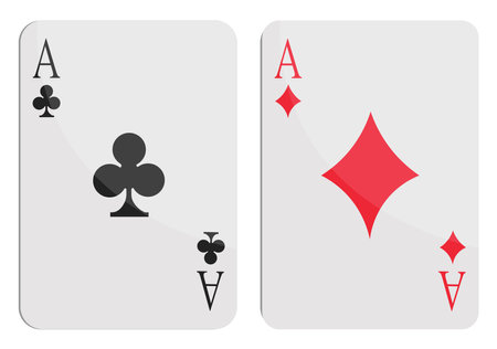 Two poker cards, illustration, vector on a white background.のイラスト素材