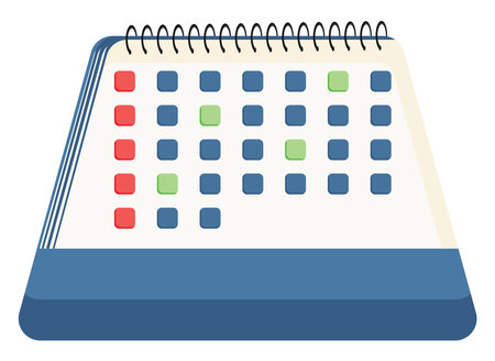 Reminder calender, illustration, vector on a white background.のイラスト素材