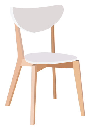 White wooden chair, illustration, vector on a white background.のイラスト素材