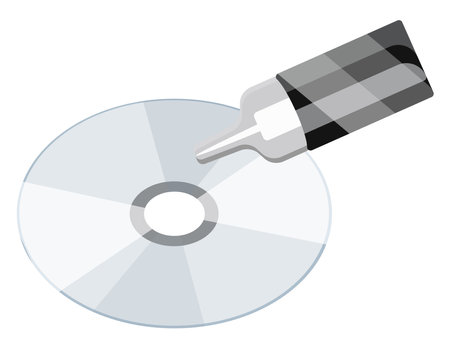CD Cleaner, illustration, vector on a white background.のイラスト素材