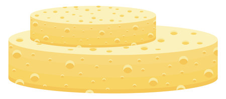 Natural cheese, illustration, vector on a white background.のイラスト素材
